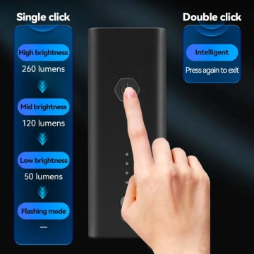 Rockbros 24510003001 přední světlo na kolo 260 lm USB-C - USB-A kabel - černý