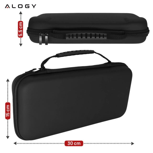 Pokrowiec Etui do Nintendo Switch 2 2025 Torba Ochronna Twarda EVA, Wodoodporna, Lekka, z Uchwytami i przegrodami akcesoria Alogy HardFoamBag™ – Czarna