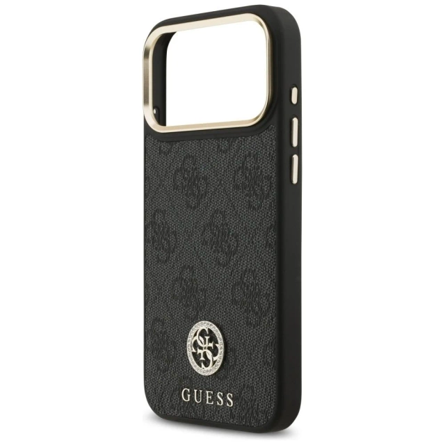 Etui Guess 4G Strass Logo Big Strap MagSafe do iPhone 17 Pro Max Czarny