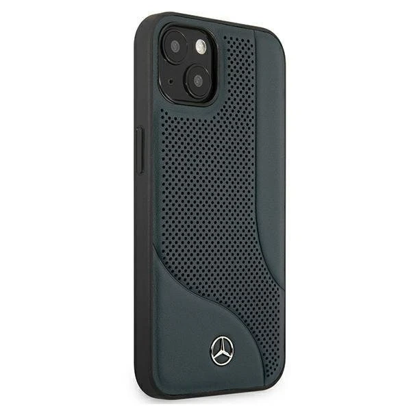 Mercedes MEHCP13SCDONA protective case for Apple iPhone 13 Mini 5.4" navy/navy hardcase Leather Perforated Area