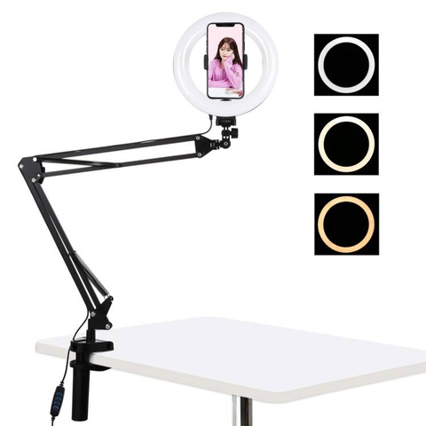 Puluz Ring lamp / desk tripod for LED clip 20 cm vlog / stream for phone PKT3089B