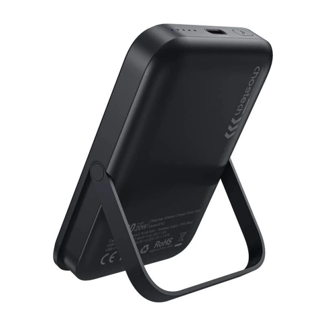 Магнітна підставка для зовнішнього акумулятора Choetech Black 10000mAh 20W PD, чорна
