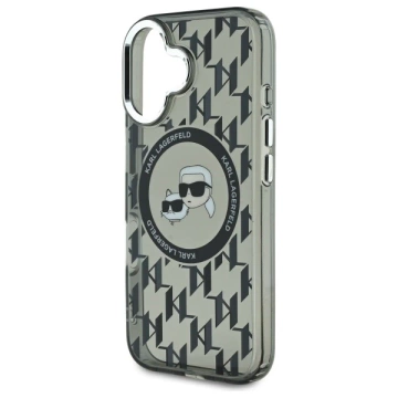 Karl Lagerfeld Hülle für iPhone 16 6,1" Schwarz MagSafe IML Monogramm Karl