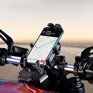 KEWIG M11B Motorradhalterung für Telefon mit QC 3.0 15W Qi-Ladegerät Schwarz
