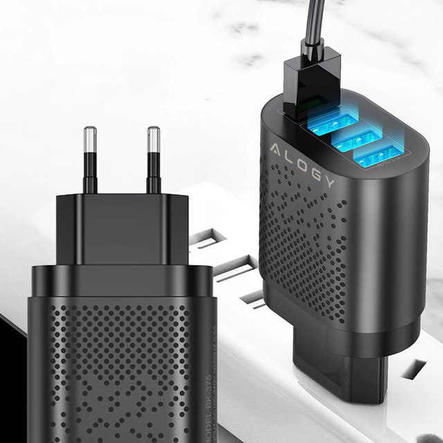 Alogy 4x USB Quick Charge 3.0 2.4A rýchla nabíjačka Čierna