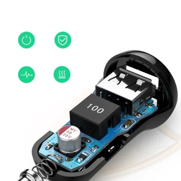 Car charger UGREEN 2x USB 24W 4.8 A (2x 2.4 A) black (50875)