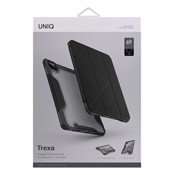 UNIQ Hülle Trexa iPad Pro 11 "2021/2020 Antimikrobiell schwarz / schwarz