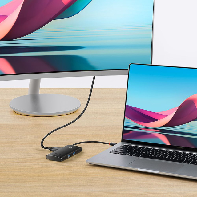 BASEUS LITE SERIES BS-OH020 NÁBOJOVÝ ADAPTÉR TYP-C 6-PORTOVÝ ČERNÝ