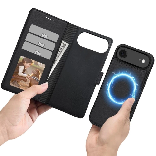 Etui Tech-Protect Wallet MagSafe na iPhone 17 Air - czarny mat