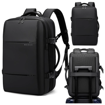 Bange Waterproof Backpack for Laptop 15.6" City Travel 45x30x16 cm for Work Airplane Men's Women's with USB Port Black