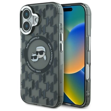 Karl Lagerfeld iPhone 16 6.1" Case Black MagSafe IML Monogram Karl