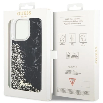 Pevné puzdro Etui Guess GUHCP14XLCSGSGK na iPhone 14 Pro Max 6,7" Liquid Glitter Marble