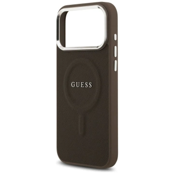 Etui Guess Classic Logo MagSafe na iPhone 17 Pro - Brązowe