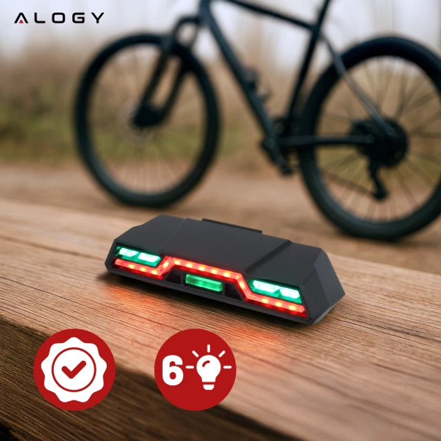 Zadní světlo na kolo na zadní část kola LED osvětlení zadní světlo červené hliníkové voděodolné IPX4 50lm Alogy