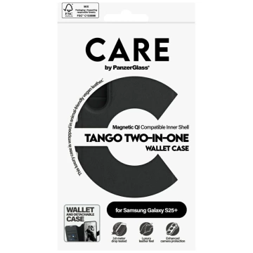 CARE Case für Samsung Galaxy S25 von PanzerGlass Feature Tango Wallet 2in1 Schwarz