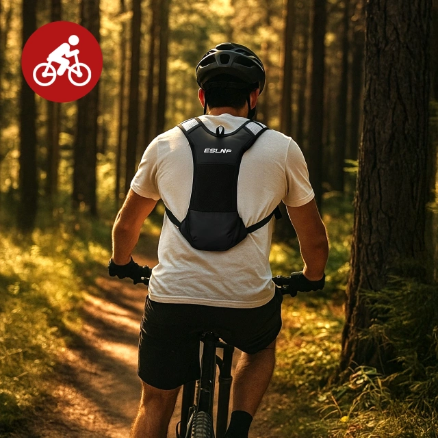 Fahrradrucksack mit 2-Liter-Trinkblase für Radfahrer, Läufer und alle, die gerne Rad fahren, Schwarz