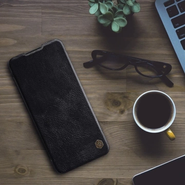 Kožené puzdro Nillkin Qin pre Samsung Galaxy A42 5G čierne
