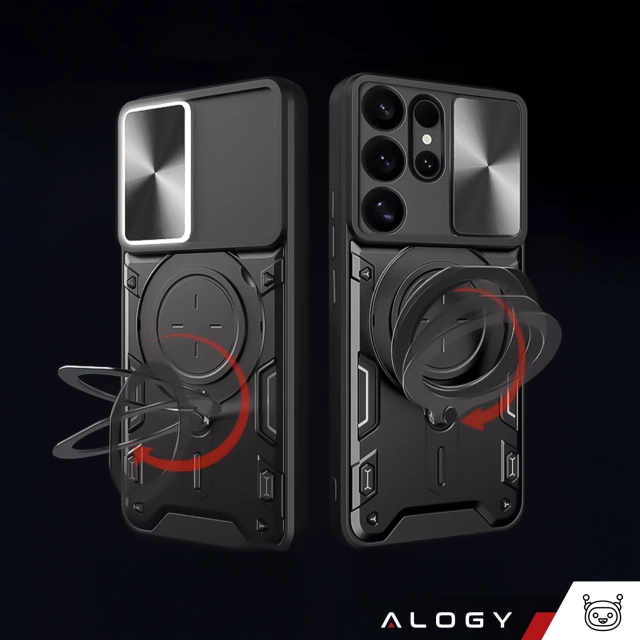 Pouzdro pro Apple iPhone 16 obrněné Slide Case Ring pouzdro ochrana fotoaparátu Camshield Alogy černé