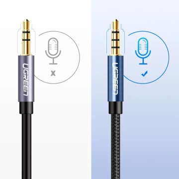 UGREEN kabel AUX prodlužovací kabel 3,5 mm mini jack 1m stříbrný (10592)