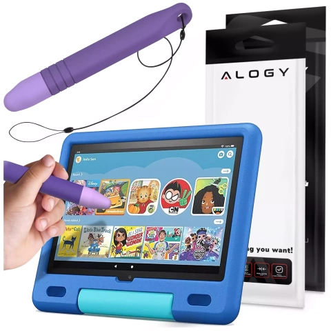 Ємнісний стилус для сенсорного екрану для телефону, планшета Alogy Stylus Pen для дітей 10 см фіолетовий