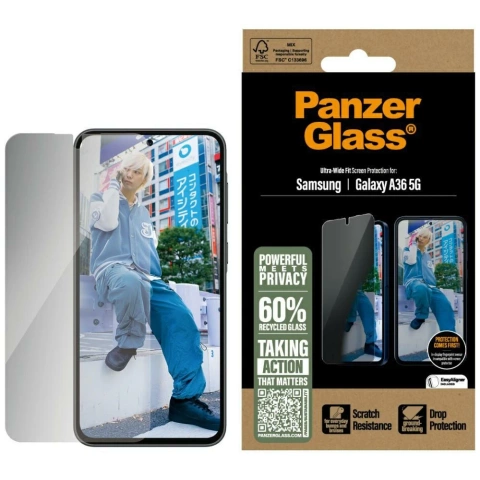 Tvrdené sklo PanzerGlass pre Samsung Galaxy A36 5G Ultra-Wide Fit Ochrana súkromia