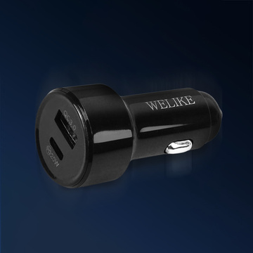 Car charger USB Quick Charge QC 3.0 USB-C type C PD 20W 3.4A Power Delivery 2.0 Black