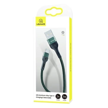 USAMS Pletený kabel U55 2A USB-C 1ks pro sadu U55 zelená