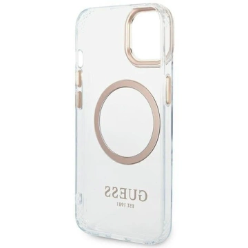 Etui Guess GUHMP14MHTRMD do Apple iPhone 14 Plus 6,7" złoty/gold hard case Metal Outline Magsafe