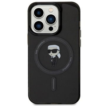 Karl Lagerfeld KLHMP15LHFCKNOK case for iPhone 15 Pro 6.1" black/black hardcase IML Iconic MagSafe