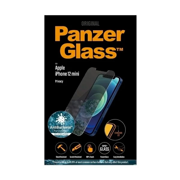 PanzerGlass Standard Super for iPhone 12 Mini Privacy Antibacterial
