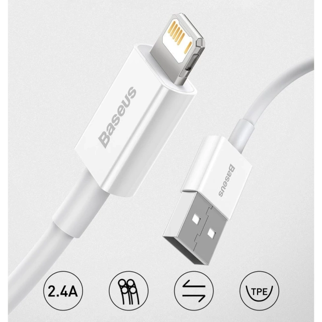 Кабель Baseus Superior USB - Lightning 2,4A 2 м Niebieski (CALYS-C03)