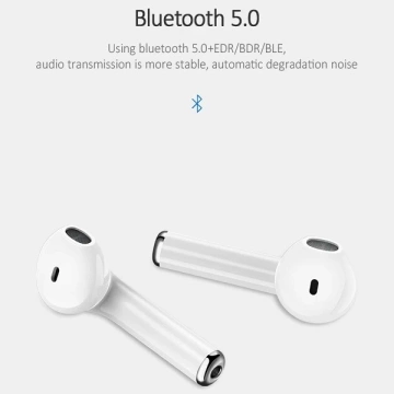 Bluetooth 5.0 slúchadlá USAMS TWS LU séria bezdrôtové bielo/biele BHULU01 (US-LU001)