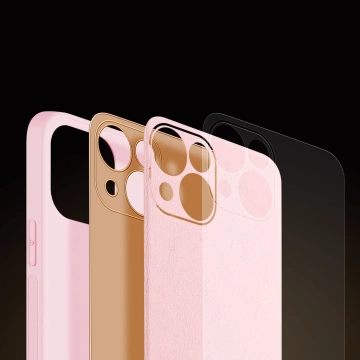 Pouzdro Dux Ducis Yolo iPhone 14 Plus elegantní kryt z ekologické kůže růžové barvy