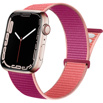 Nylonový remienok Alogy so suchým zipsom pre Apple Watch 1/2/3/4/5/6/7/8/SE/Ultra (42/44/45/49 mm) ružový