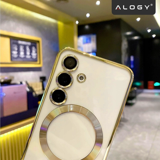 Puzdro MagSafe pre Apple iPhone 16 Pro Max Alogy Glamour puzdro na luxusný prsteň zlato-priehľadné