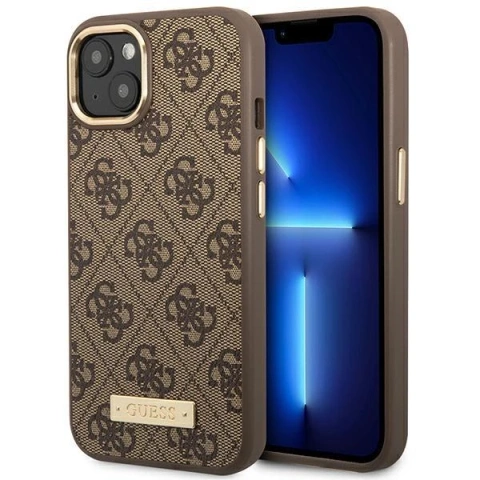 Etui Guess GUHMP14MU4GPRW do Apple iPhone 14 Plus 6,7" brązowy/brown hard case 4G Logo Plate MagSafe