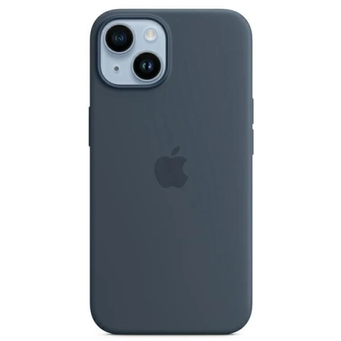 Silikonové pouzdro Etui Apple MPT53ZM/A pro iPhone 14 Plus 6,7" MagSafe niebieski/storm blue