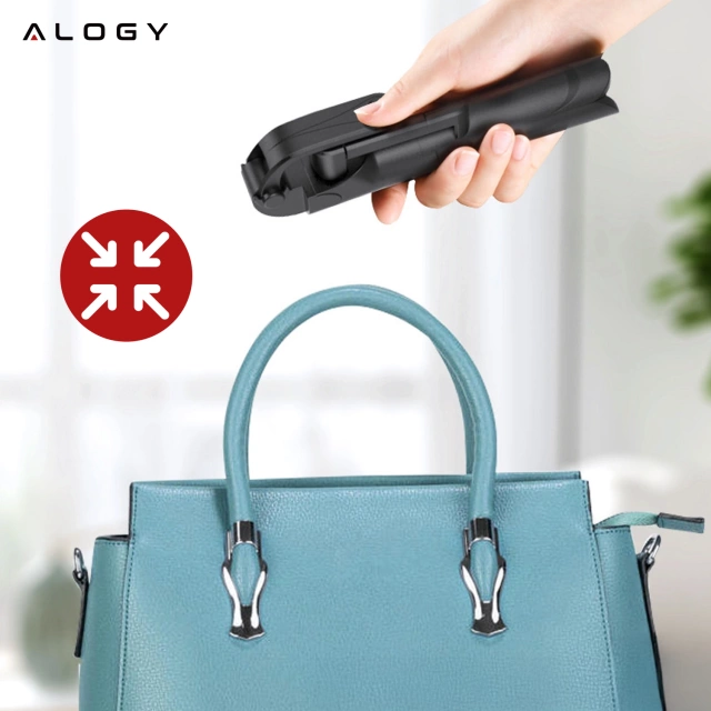 Selfie-Stick-Stativ Stativ-Telefonhalter Alogy Tripod Selfie-Stick Bluetooth 360-Fernbedienung Schwarz