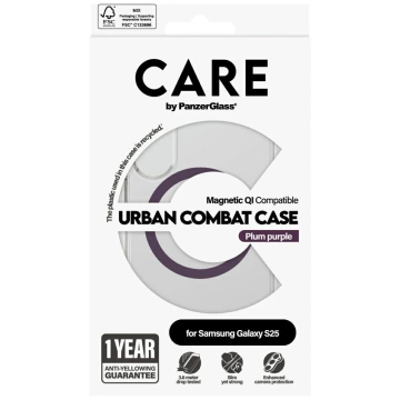 Чохол для Samsung Galaxy S25 CARE від PanzerGlass Flagship, сливово-фіолетовий
