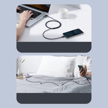 Kábel Baseus Crystal Shine Series USB kábel pre rýchle nabíjanie a prenos dát USB Typ A - Lightning 2.4A 2m čierny (CAJY000101)