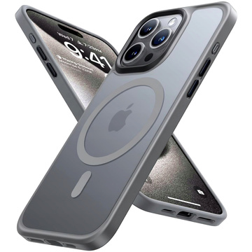 Чохол для iPhone 15 Pro Mag Safe Case MagMat задня кришка телефону матове сіре скло
