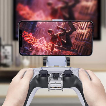 Držák telefonu pro Gamepad pro Sony PlayStation 5 PS5 DualSense Clip mount White