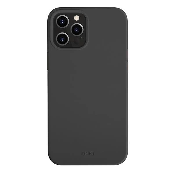 UNIQ etui Lino Hue iPhone 12 Pro Max 6,7" čierny/atrament čierny Antimikrobiálny