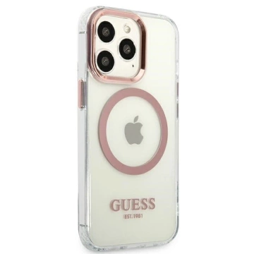 Etui Guess GUHMP13LHTRMP na iPhone 13 Pro / 13 6,1" pevné puzdro Metal Outline Magsafe