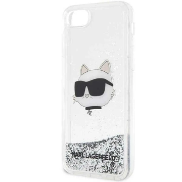 Protective phone case Karl Lagerfeld KLHCI8LNCHCS for Apple iPhone 7/8/ SE 2020/2022 silver/silver hardcase Glitter Choupette Head