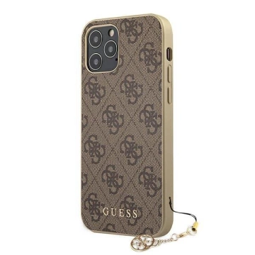 Etui Guess GUHCP12LGF4GBR do iPhone 12 Pro Max 6,7" hardcase 4G Charms Collection brązowy/brown