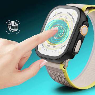Alogy Protector Case with Glass 2in1 Case Cover for Apple Watch Ultra 49mm Black