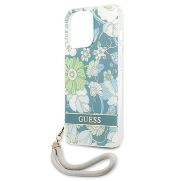 Guess GUHCP13XHFLSN iPhone 13 Pro Max 6,7" zielony/zelené pevné pouzdro Flower Strap