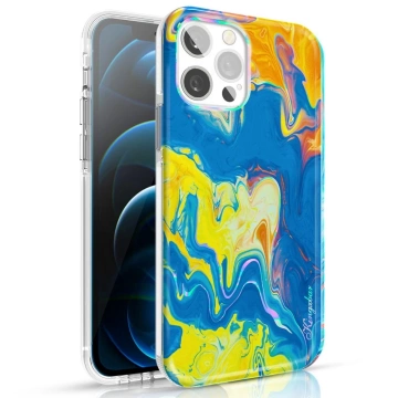 Кольоровий чохол Kingxbar Watercolor Series для iPhone 12 Pro Max жовто-блакитний