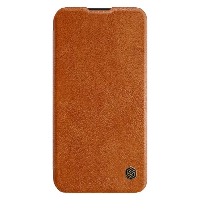 Kožené pouzdro Nillkin Qin Pro Samsung Galaxy S23 Flip Cover Cover Camera Brown